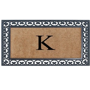 A1HC Natural Rubber & Coir 30x48, Monogrammed Doormat For Outdoor Entrance, Anti-Shed Treated Mat - 1 of 4