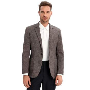 Men's Sport Coats & Blazers Linen Suit Jacket Casual Blazer for Men One Button