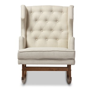 Iona Mid-Century Retro Modern Rocking Chair: Upholstered Wingback, Baxton Studio - 1 of 4