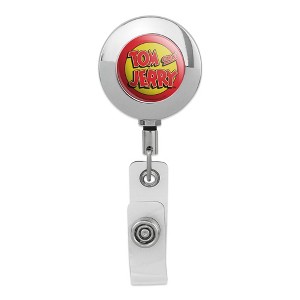 Tom And Jerry Logo Metal Chrome Badge ID Card Holder Clip - 1 of 3