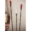 Forged-Iron Candle Holders – Set of Three Tall Taper Holders Antique Brass by Kalalou - 2 of 4