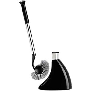 Stainless Steel Toilet Brush with Caddy - Durable, Rust-Resistant Construction and Modern White Finish for a Stylish Bathroom - 1 of 4