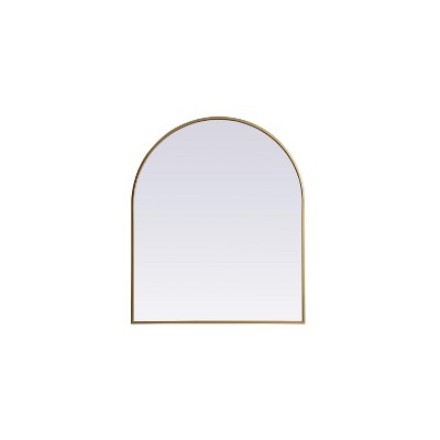Elegant Lighting Metal Frame Arch Mirror 30x36 Inch in Brass
