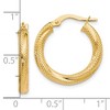 Black Bow Jewelry 3mm Twisted Textured Round Hoops in 10k Yellow Gold, 20mm (3/4 Inch) - 4 of 4