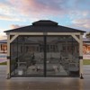 Aoodor Gazebo Replacement Netting Screen, Universal Gazebo 4-Panel Mosquito Net Sidewalls with Double Zippers for Outdoor Patio - 2 of 4