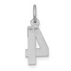 Black Bow Jewelry 14k White Gold, Varsity Collection, Small D/C Pendant, Number 4 - 3 of 4