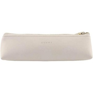 Fmeida Pencil Bag Pen Case Cosmetic Pen Pencil Stationery Pouch Bag Case/PU Leather Small Pencil Apricot - 1 of 4