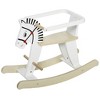 Qaba Wooden Rocking Horse Toddler Baby Ride-on Toys for Kids 1-3 Years with Classic Design & Wood Safety Bar, White - 4 of 4