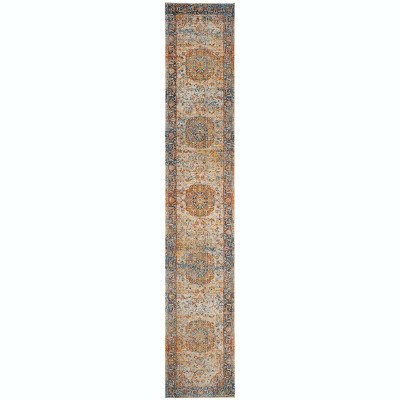 Vintage Blue and Multicolor Persian Runner Rug