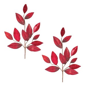 Melrose Glittered Leaf Spray (Set of 2) - 1 of 3