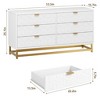 Dresser for Bedroom, 53.5" Large Dresser Organizer, 6 Drawer with Golden Metal Handle and Legs - 2 of 4