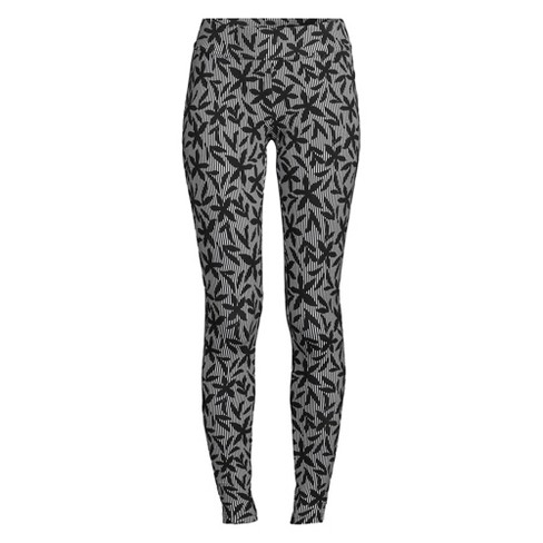 Lands' End Women's Starfish Mid Rise Knit Leggings - Small - Black Stripe  Floral