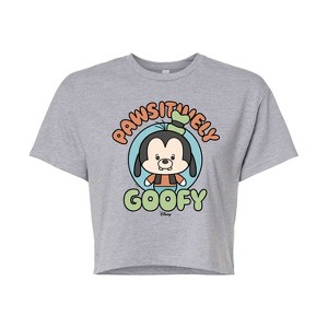 Women's - Disney - Pawsitively Goofy Cropped Graphic T-Shirt - 1 of 4