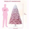 4.5Ft Pink Christmas Tree,Snow Flocked Artificial Full Christmas Tree with 100ww LEDs Lights & 288 Branch Tips - 4 of 4