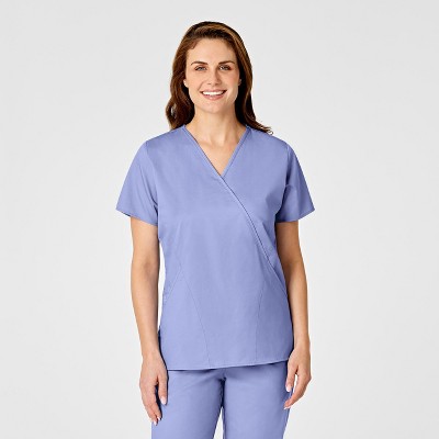 Wink WonderWORK Women's Mock Wrap Scrub Top