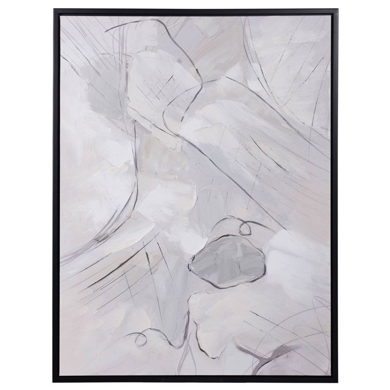 Plain Pallete Hand Painted Framed Canvas White - StyleCraft, 1 of 7