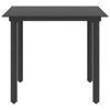 vidaXL Patio Dining Set 3 Piece, Dining Table Set with Glass Tabletop, Rattan Chairs with Steel Legs, Outdoor Furniture Set, Modern, PVC Rattan Black - 2 of 4