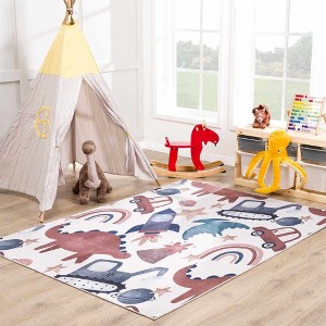 Hauteloom Libra Rainbow Washable Kids Rug - 1 of 4