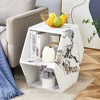 XIYUYEU Modern Hexagonal Textured-Pattern Coffee Table with Storage,Multi-Hole Design Center Table for Living Room - 2 of 4