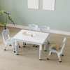 homfan Kids Table and Chair Set, Height Adjustable Toddler Table and 4 Chairs Set, Non-Slip Legs, Children Activity Table for Daycare Classroom Home - 3 of 4