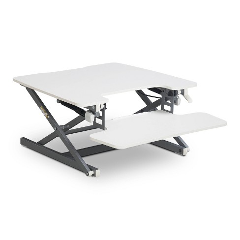 Small Ergo Height Adjustable Standing Desk Converter White - True Seating