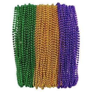 Mardi Gras Beads 33 inch 7mm, 6 Dozen, 72 Necklaces - 1 of 4