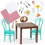 Our Generation Dining Table & Chairs Furniture Set with Play Food for 18" Dolls - Pizza With You