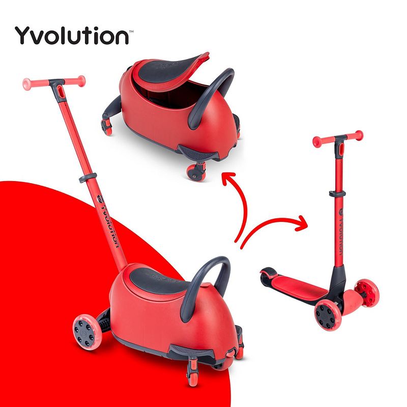 Yvolution Y Glider Luna 5-in-1 Ride-on to Scooter with Storage Trunk, 6 of 13