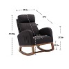Nursery Rocking Chair, Upholstered Glider Chair With High Back & Side Pocket, Rocking Accent Armchair, Comfy Reading Chair for Bedroom Nursery Office - 3 of 4
