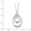 Black Bow Jewelry Sterling Silver & CZ, Keep Trusting Double Oval Necklace, 18 Inch - 2 of 4