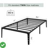 14 Inch Twin Size Metal Bed Frame Platform Heavy Duty Steel Slat No Box Spring Needed - 3 of 4