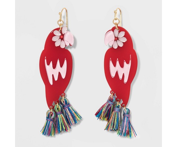 SUGARFIX by BaubleBar Tassels Parrot Drop Earrings