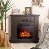 Costway 18" Electric Fireplace Inserts & Freestanding Adjustable Heater Log Flame 1400W - image 2 of 4