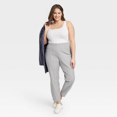 A New Day Women's High-Rise Ankle Length Pull-on Pants (Heather Gray, XL)  at  Women's Clothing store