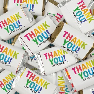 Thank You Candy  Chocolate Party Favors by Just Candy (Hershey's Kisses, Miniatures or Both)  - Colorful Thank You - 1 of 4