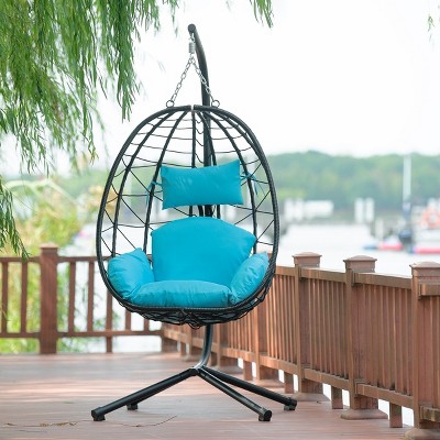 Egg Chair With Stand,Hanging Basket Egg Chair With Cushion,Indoor And Outdoor Egg Chair,Hammock Chair For Living Room,Balcony-Cuddlewood
