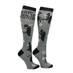 Adult Every Kitty Was Kung Fu Fighting Funny Compression Socks For Men And Women - Crazy Dog Compression Socks - 1 of 4