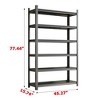 PDTEND Utility Storage Shelving Unit, Adjustable Height Heavy-Duty Metal Rack, Black Organizer for Garage, Kitchen, Storage Room, or Gym - 3 of 4