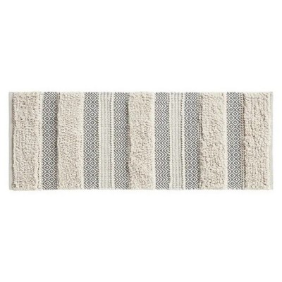LunaLulinlk Woven Texture Stripe Bath Rug(22 x 58")