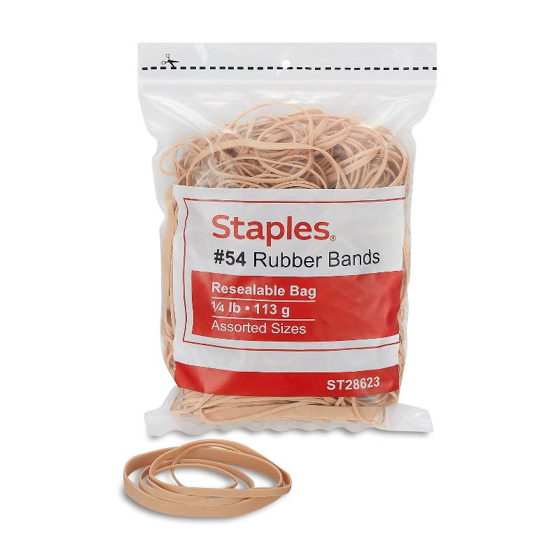 Staples Economy Rubber Bands Size #54 Assorted 1/4 lb. 646094, 1 of 4