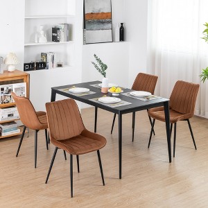 DYHOME Mid-century Modern Dining Chairs, Velvet Upholstered Metal Side Chair, Set of 4 - 1 of 4