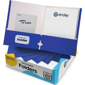 Paper Folders with Pockets 2 Pocket Folders Bulk,Two Pocket Folders , Bulk Folders , 100 Pack File Folders with Pockets, 25 Pack - by Enday - 1 of 4
