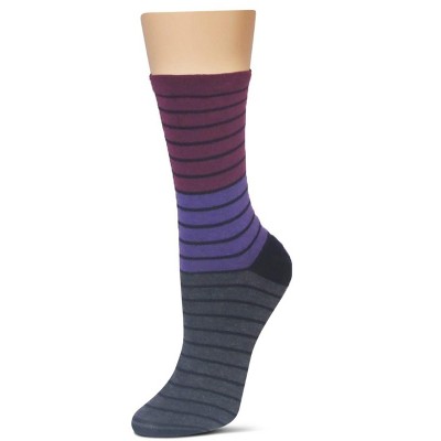 Memoi Panel Symmetry Net Knee High Sock
