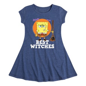 Girls' - SpongeBob SquarePants - Best Witches Fit & Flair Cap Sleeve Dress - 1 of 4