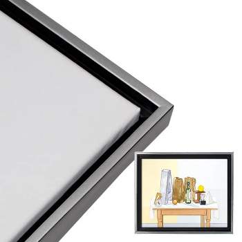 Creative Mark Illusions Floater Frame for 3/4 Inch Depth Stretched Canvas - Black & Silver