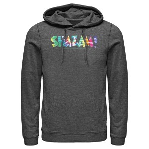 Men's Justice League Shazam Tie Dye Logo Pull Over Hoodie - 1 of 3