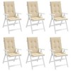 vidaXL Garden Highback Chair Cushions 6 pcs Beige 47.2"x19.7"x1.2" Fabric - 4 of 4