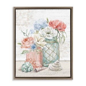 Stupell Industries Relaxed Nautical Jar Bouquets, 17" x 21" - 1 of 4