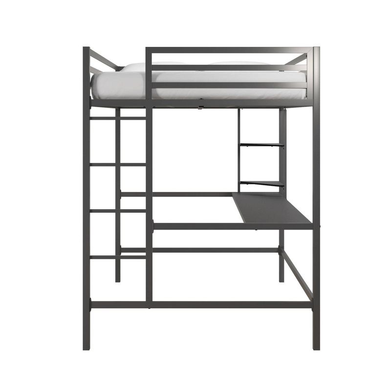 Full Maxwell Metal Loft Bed with Desk & Shelves - Novogratz, 6 of 11