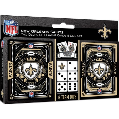 MasterPieces Officially Licensed NFL New Orleans Saints 2-Pack Playing  cards & Dice set for Adults